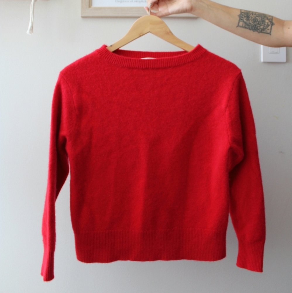 Aritzia Boat Neck Fuzzy Sweater